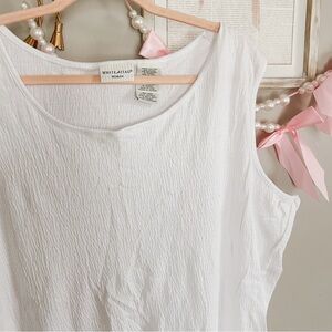 White Textured Plus Size Tank, Size 22/24